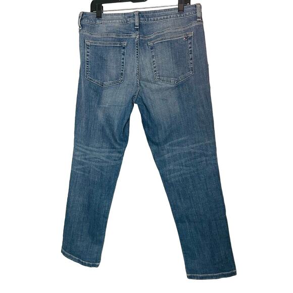 TOMMY HILFIGER Women's Medium Wash Patchwork Y2K Boyfriend Denim Jeans Size 8 - Picture 2 of 13